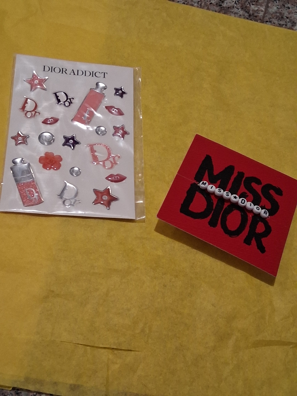 DIOR VIP/GWP  Sticker Set - Pink and Red & MISS DIOR Bracelet NEW